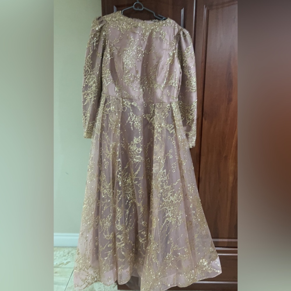 long sleeve Maxie elegant Rose Gold dress